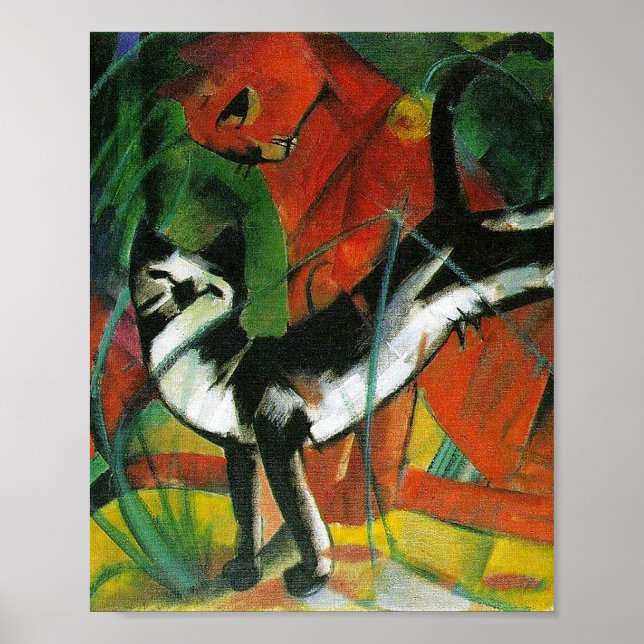 Poster Trois chats par Franz Marc (Devant)