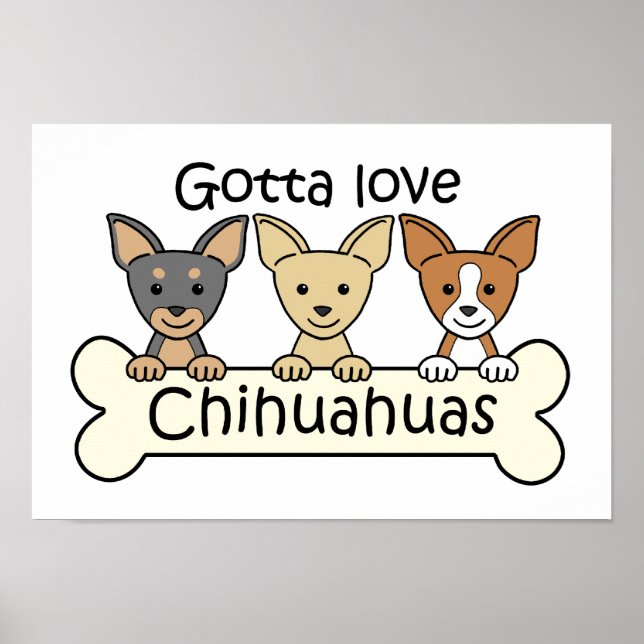 Poster Trois Chihuahuas (Devant)