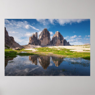 Poster Trois cimes de Lavaredo/Drei Zinnen Dolomite monta