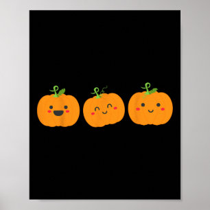 Poster Trois citrouilles mignons pour enfants halloween e