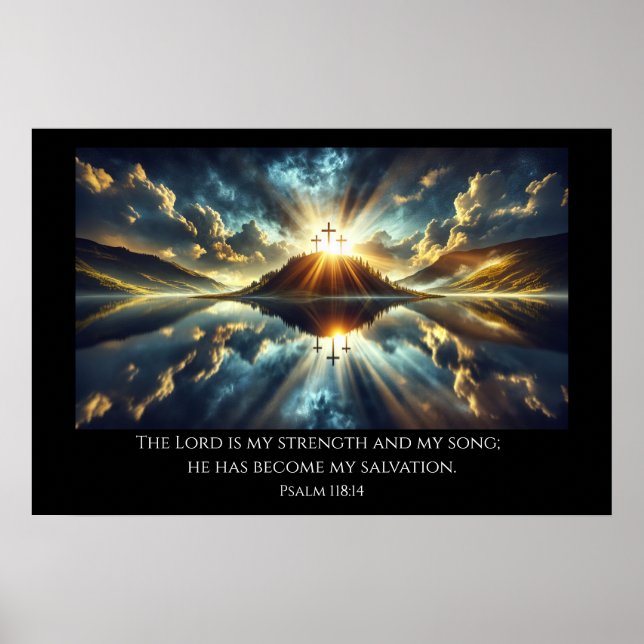 Poster Trois croix sur un lac (Devant)