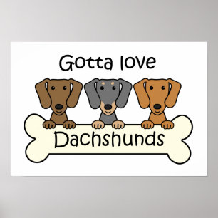 Poster Trois Dachshunds