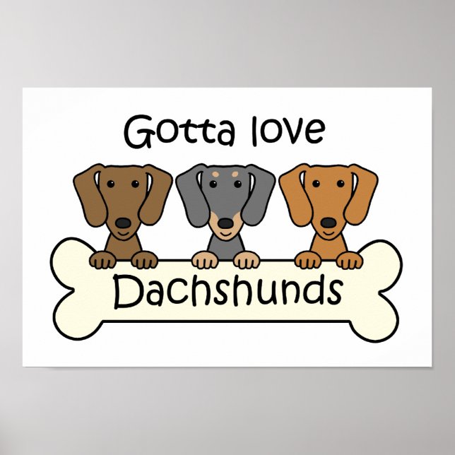 Poster Trois Dachshunds (Devant)