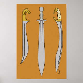 Poster Trois épées grecques antiques