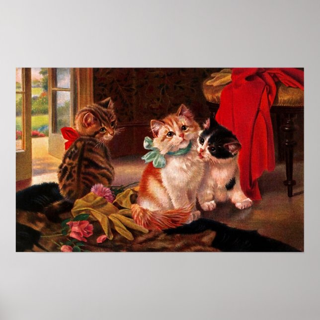 Poster Trois Kitten Vintage (Devant)