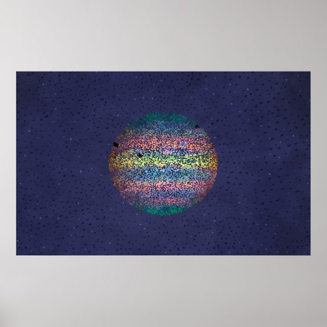 Poster Trois lunes diffusent des ombres sur Jupiter (Devant)