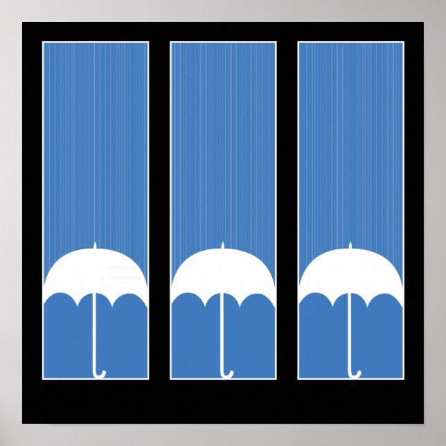 Poster Trois parapluies (Devant)