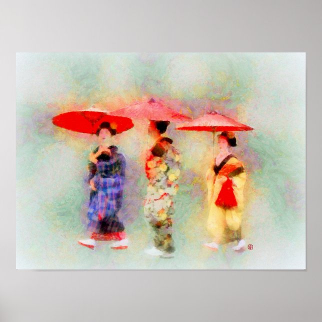 Poster Trois Petites Geisha Art (Devant)