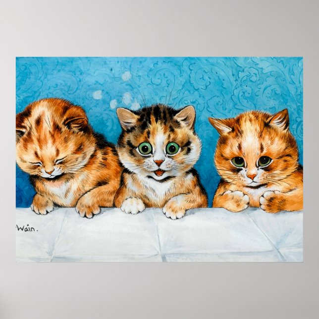 Poster Trois Petits Chatons Doux, Din-din S'Il Vous Plaît (Devant)