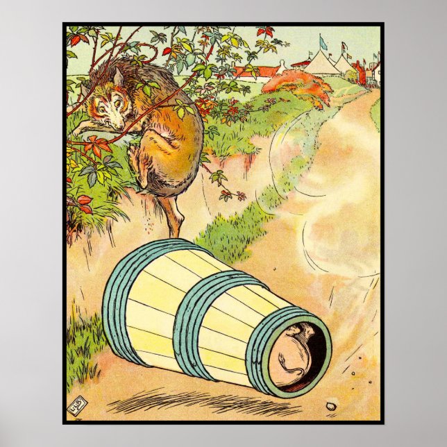 Poster Trois petits cochons : effrayés par le loup (Devant)