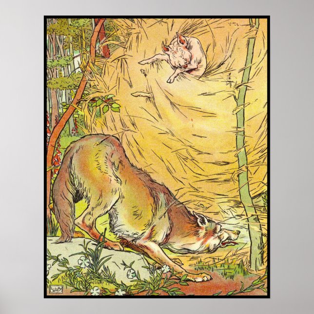 Poster Trois petits cochons : Il a soufflé la maison (Devant)