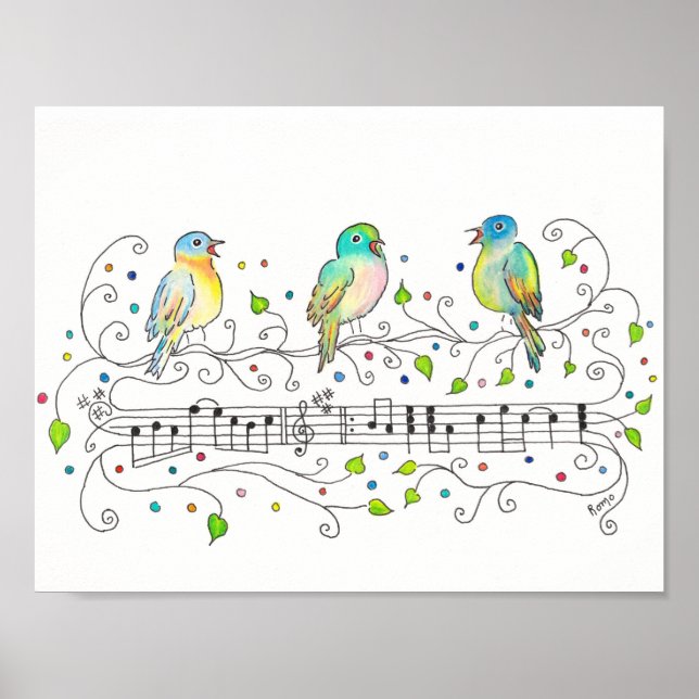 Poster Trois Petits Oiseaux (Devant)