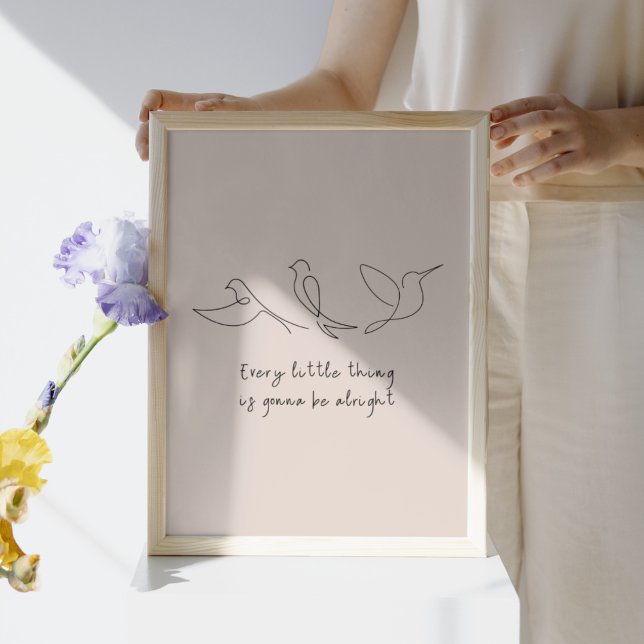 Poster Trois Petits Oiseaux Chanter Enfants Chambre à cou (Créateur téléchargé)