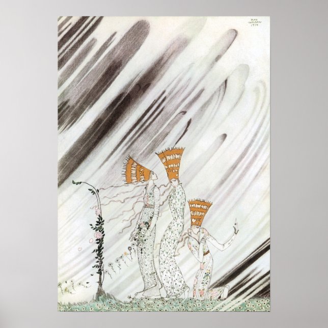 Poster Trois princes à Blue Mountain par Kay Nielsen (Devant)