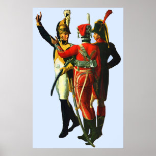 Poster trois soldats français vers 1800