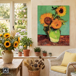Poster Trois tournesols dans un vase par Vincent van Gogh