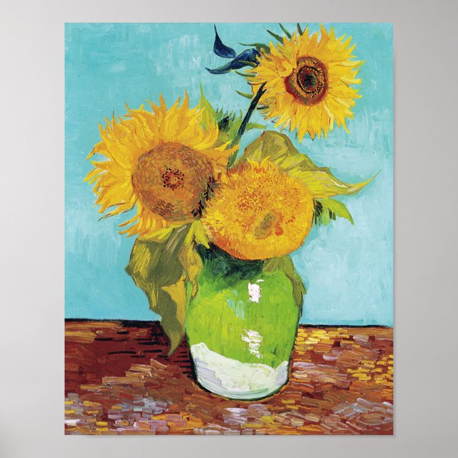 Poster Trois tournesols, Van Gogh (Devant)