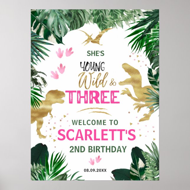 Poster Trois Wild Rose T-Rex 3e anniversaire Accueil (Devant)