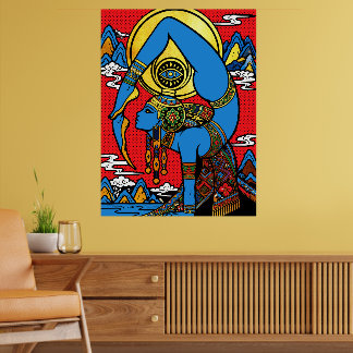 Poster Troisième Œil – Blue Yogini en Backbend Pop Art