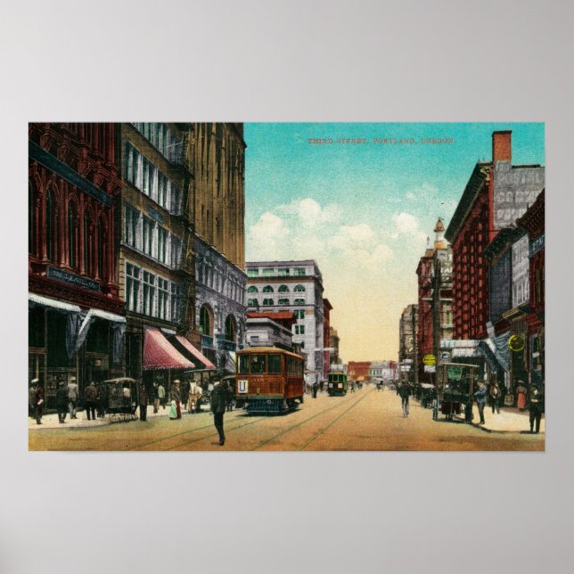 Poster Troisième rue à Portland, Oregon (Devant)