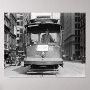 Poster Trolley du pont de Brooklyn, 1915. Photo vintage