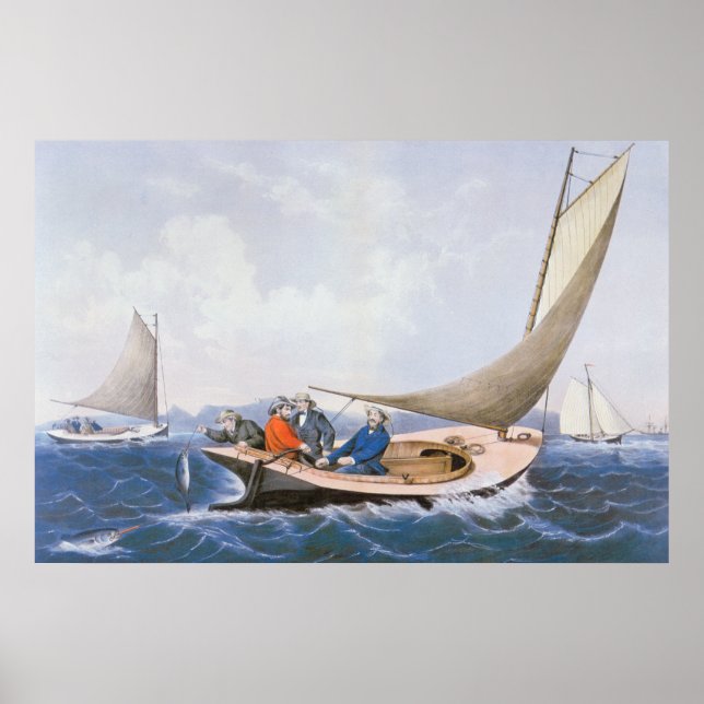 Poster Trolling pour le poisson bleu au large de la côte  (Devant)