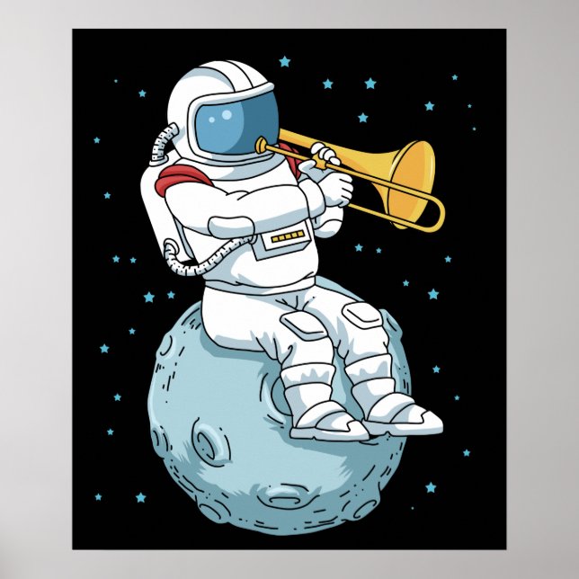 Poster Trombone Gift Jazz Music Marching Band Trombone (Devant)