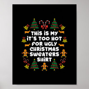 Poster trop chaud affreux pull de noël drôles hommes de N