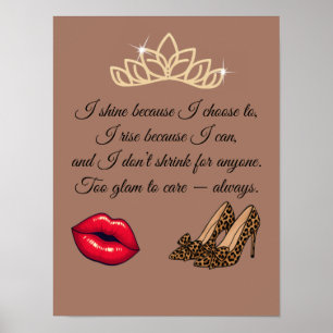 Poster Trop Glam Pour Se Soucier – Citation Chic