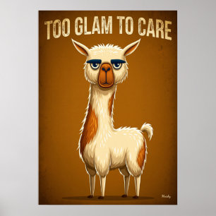 Poster Trop Glam pour s'en Soucier – Personnage de Dessin
