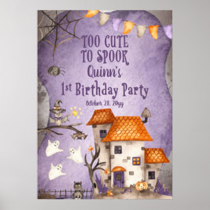 Poster Trop mignon pour parler Halloween 1er anniversaire