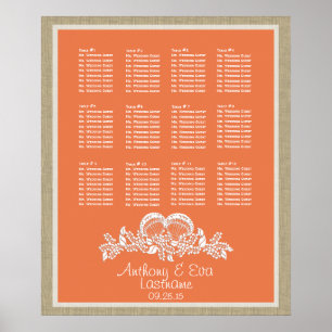 Poster Tropcial Seashell Beach Theme Seat Chart