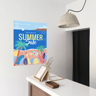 Poster Tropical Beach Vente d'été Annonces d'affaires