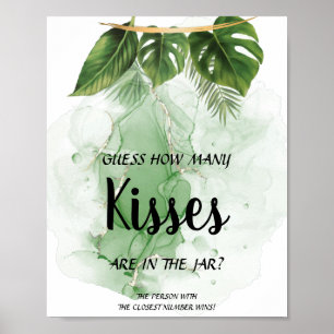 Poster Tropical Combien de baisers Panneau de jeu pour la