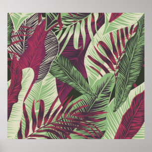 Poster Tropical Exotic : Vert tendance sans couture