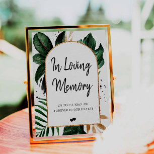 Poster Tropical Feuille Arch Frame In Love Memory Sign