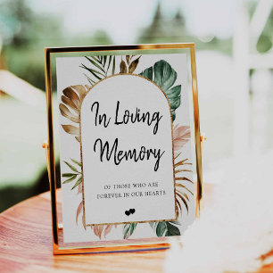 Poster Tropical Feuille Arch Frame In Love Memory Sign