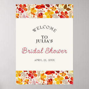 Poster Tropical Hibiscus Floral Orange Brûlé Mariage Fête