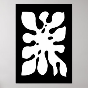 Poster Tropical Monstera Jungle Feuille Noir et Blanc