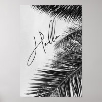 Tropical Palm Feuille Moderne Cursive Police Hello