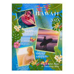 Poster Tropical Paradise Voyage Mémoire Photo Mer