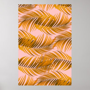 Poster Tropical réaliste Feuille Motif tendance Mode C