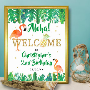 Poster Tropical Summer Beach Luau Boys Anniversaire Bienv