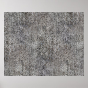 Poster Trottoir gris patiné de ciment