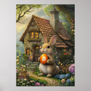 Poster Trou de lapin de Crypto Peinture de lapin de Pâque