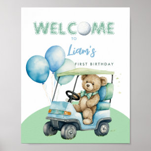 Poster Trou En Un Garçon De Golf Premier Anniversaire Bie