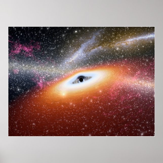 Poster Trou noir au centre d'une galaxie (Devant)