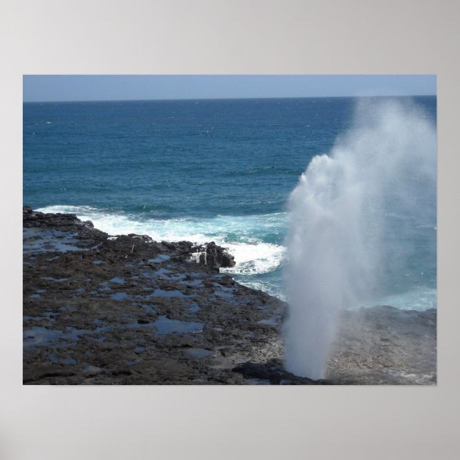 Poster Trou soufflant de Kauai, Hawaï (Devant)