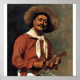 Poster Troubadour hawaïen, huile sur toile