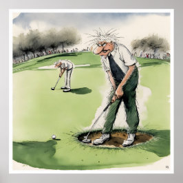 Poster Trouble Divot - Golf Print
